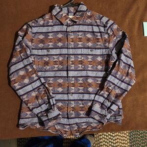 Goodfellow & Co Men's Geometric Pattern Dress Shirt - Blue and Brown